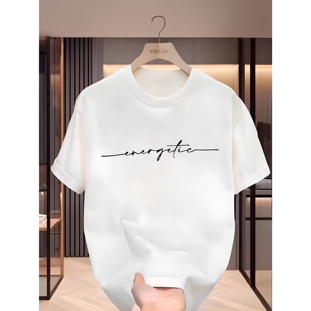 Simple Graphic Short-Sleeve T-Shirt for Boys' Casual Outdoor Wear