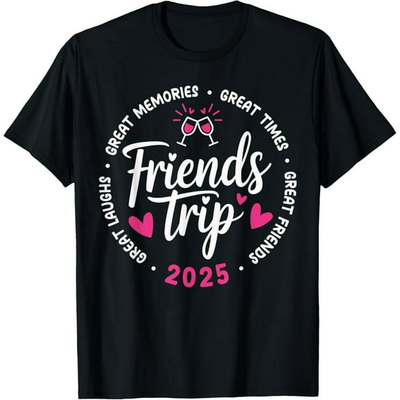 Trip Vacation 2025 Friends Matching Group T-Shirt Casual Short Sleeve Shirt