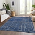 thumbnail image 3 of HomeRoots 678574 10 x 14 ft. Navy Blue & Ivory Striped Transitional Washable Machine Made Rectangle Area Rug with UV Protection, 3 of 7