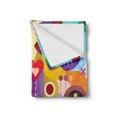 thumbnail image 2 of Abstract Soft Flannel Fleece Throw Blanket, Colorful Pop Art Abstraction Eye Flowers Heart Shaped Collage Illustration, Cozy Plush for Indoor and Outdoor Use, 70" x 90", Multicolor, by Ambesonne, 2 of 5
