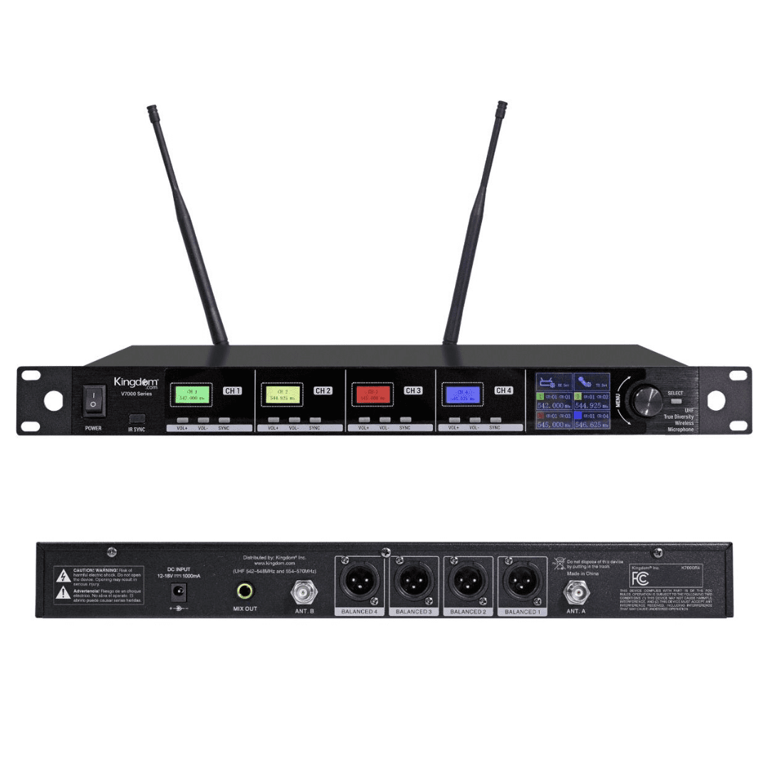 Kingdom SYS70004H 4-Channel UHF Wireless Handheld Microphone System