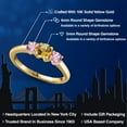 thumbnail image 2 of Gem Stone King 10K Yellow Gold Yellow Citrine and Pink Lab Grown Diamond Engagement Ring for Women | 0.95 Cttw | Round 5MM | Gemstone November Birthstone | Size 8, 2 of 6