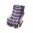thumbnail image 4 of Plaid Soft Flannel Fleece Throw Blanket, Hearts Ying Yang Pattern Sign of Peace Pax Cultura Theme, Cozy Plush for Indoor and Outdoor Use, 50" x 60", Magenta Lavender White, by Ambesonne, 4 of 6