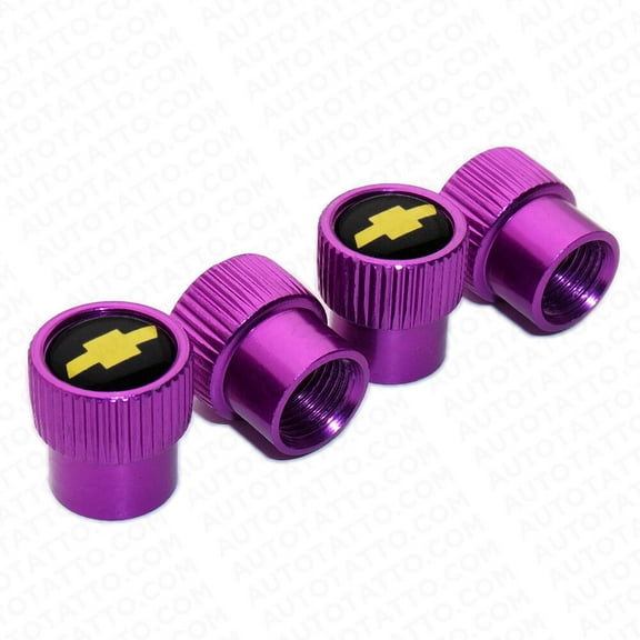 4x Universal Fit Chevrolet Car Wheels Tire Air Valve Caps Stem Dust Cover Purple