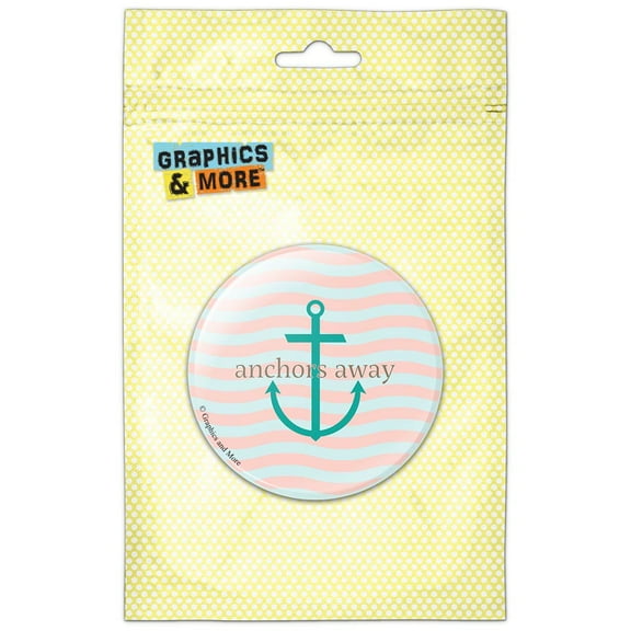 Anchors Away Nautical Theme Pinback Button Pin Badge