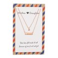 thumbnail image 5 of Heart Bar Pendants Mother Daughter Necklace Set, Best Mom's Gift, Mama Jewelry with Greeting Card, Rose Gold Tone, 5 of 5