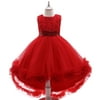 LoyisViDion Baby Girls Dress Clearance Toddler Girls Dress Net Yarn Bowknot Birthday Party Flowers Gown Kids Dresses Red 5-6 Years