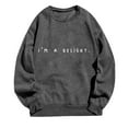 thumbnail image 2 of SwiftWear I'm A Delight Letter Print Sweatshirts for Women Oversized Hoodie Long Sleeve Crewneck Pullover Tops Fashion Fall Tops M, 2 of 4