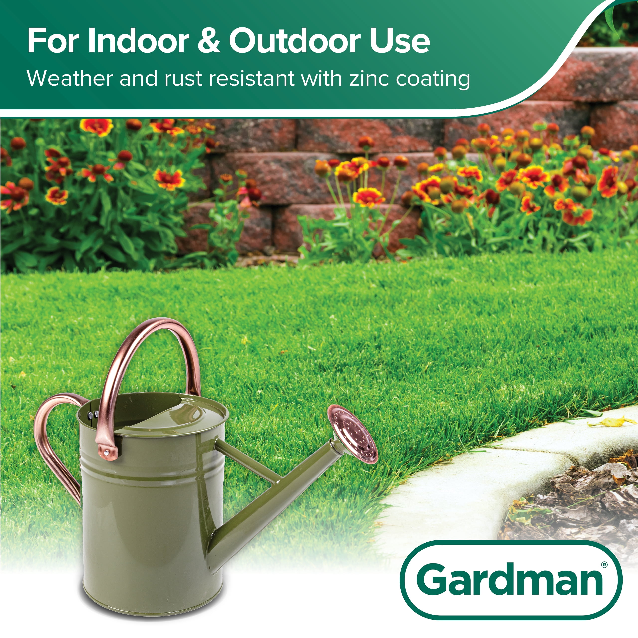 Gardman R34882X 1 gal Watering Can, Green & Copper