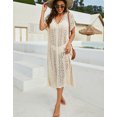 thumbnail image 4 of Bathing Suit Cover Up for Women V-Neck Crochet Beach Cover Up Seethrough Swimwear Swimsuit Cover Up Shermie, 4 of 6