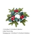 thumbnail image 3 of Nkmbld Christmas Candle Rings Wreath Kitchen Cabinet Mini Wreath Artificial Pines Cones Red Berry Candle Ring Holder for Chandelier Home Table Centerpiece, 3 of 8