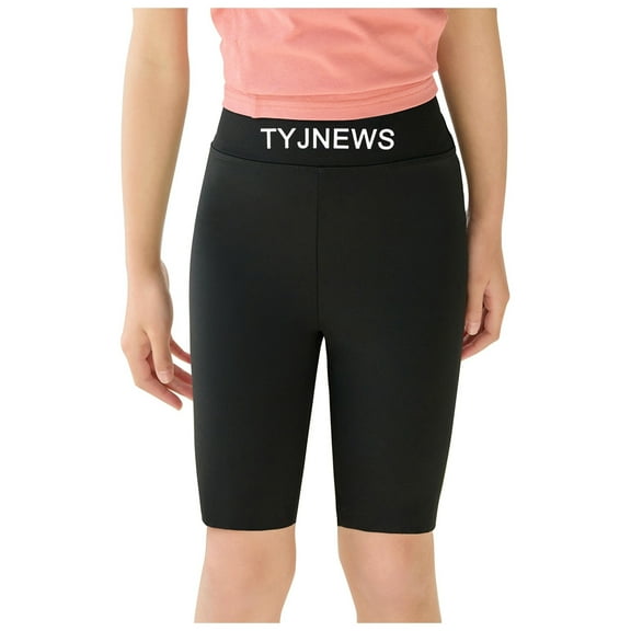 Zshosam Girls Yoga Shorts Girls Volleyball Shorts, Athletic Shorts 5" Spandex Kids Gymnastics Yoga Dance Shorts with Pockets (Black,12-14 Years)