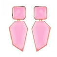 thumbnail image 1 of par de pendientes populares para mujer, colgante con forma geométrica, joyería delicada (rosa), 1 of 1