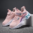 thumbnail image 5 of REDARER Kids Breathable Mesh Sneakers - Lightweight Lace-Up Running Shoes for Boys & Girls, Color Block Comfortable Casual Play Shoes,Color:X6 Pink,Size:8-9 Years, 5 of 9