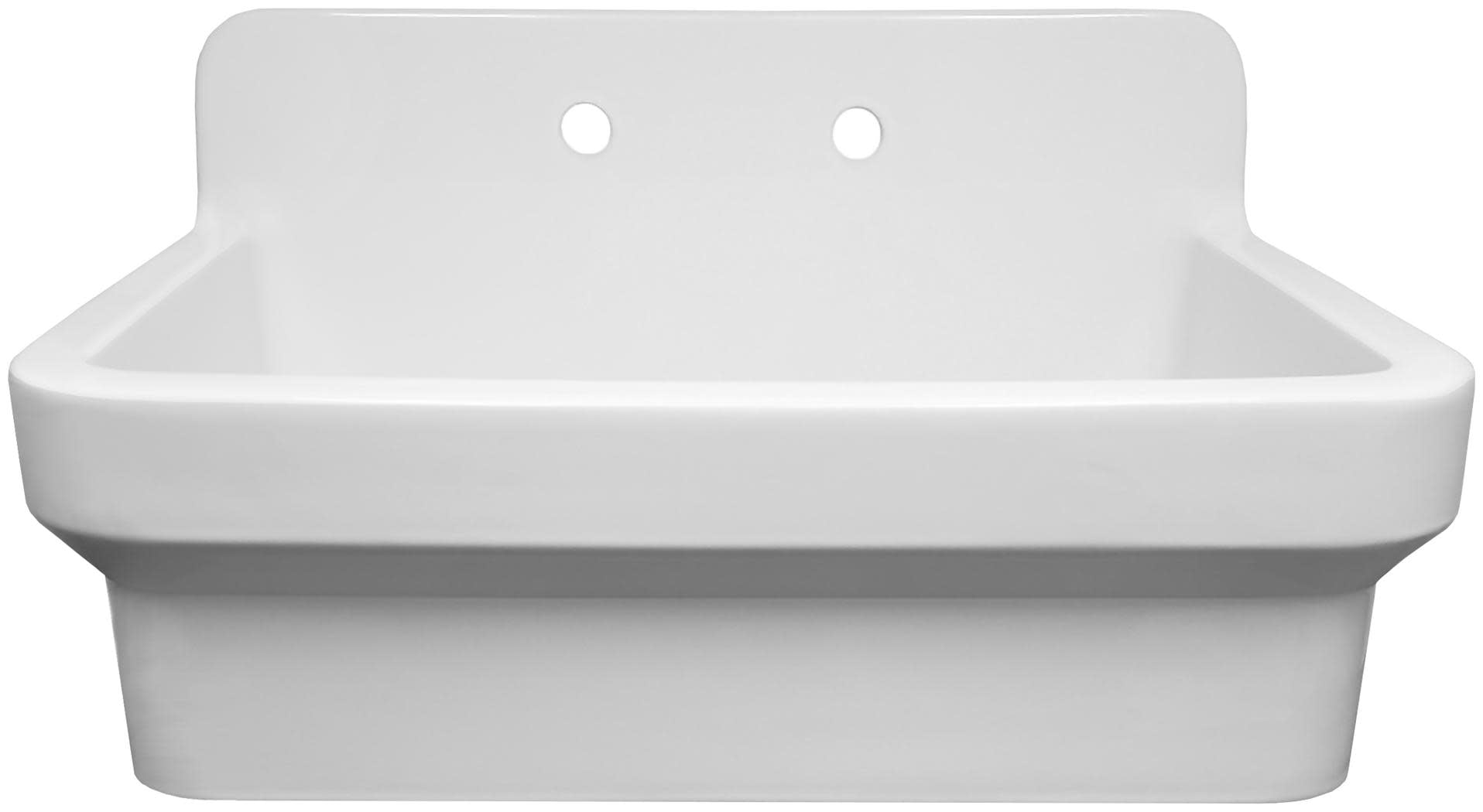 Old Fashioned Country Fireclay Utility Sink with High Backsplash