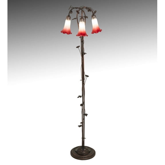 Meyda Tiffany 255131 Tiffany Pond Lily 3 Light 58" Tall Tree Floor Lamp - MultiColor