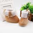 thumbnail image 4 of Actoyo Baby Girls Bow Tie Winter Boots Toddler Prewalker Shoes First Walkers Warm Snow Booties Boot Brown 12-18 Months, 4 of 10