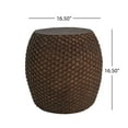 thumbnail image 4 of Faux Rattan Side Table for Both Indoor and Outdoor Use, Handmade MgO, Brown, 4 of 9