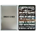 thumbnail image 2 of QIONGQI Funny Camping Rules Metal Tin Sign Wall Decor Farmhouse Rustic Camping Signs for Home Camper Room Decor Gifts, 2 of 4