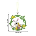 thumbnail image 2 of Adorno de madera para colgar con forma de conejito de Pascua y flores, artesanía de madera para la decoración navideña, 2 of 5