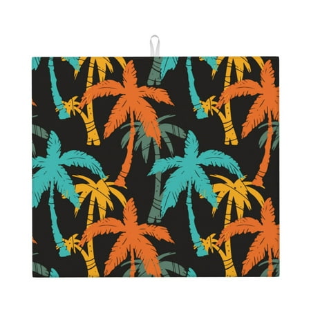 

Goofa Dish Drying Mat Super Absorbent Drying Mat Large Dish Drying Mats for Kitchen Counter Easy Clean Dish Mat Kitchen Drying Mat 16 x 18 ( Palm Trees )