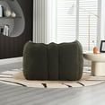thumbnail image 2 of Comfortable Chenille Soft Bean Bag Chair with High Resilient Foam for Aduilts, Teens, Comfortable Square Lazy Sofa with Footstool for Living Room and Bedroom, Olive Green, 2 of 9