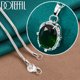 thumbnail image 1 of CJie-collar con colgante AAAAA de Plata de Ley 925 con circonita verde, cadena de 16-30 pulgadas para mujer, joyería con dijes para fiesta y boda, 1 of 2