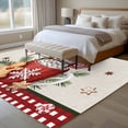 thumbnail image 4 of Christmas Area Rugs 8'x10', Washable Small Throw Rugs for Living Room Patio, Retro Winter Ice Cream Snowflakes Needles Plaid Indoor Outdoor Rug Non-Slip Low Pile Carpet Runner Reversible Floor Mats, 4 of 8