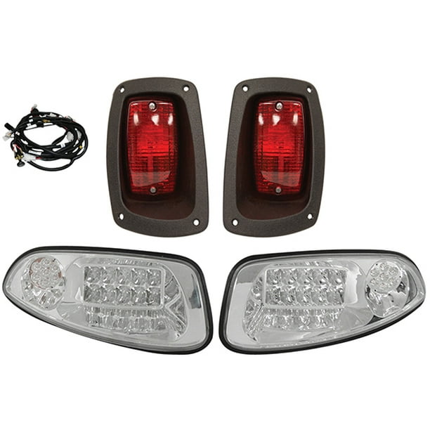 Golf Cart EZGO RXV LED Headlight and Tail Light Kit Clear Lens (2016