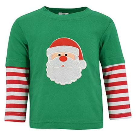 

Unique Baby Unisex Layered Christmas Santa Shirt (5t) Green