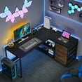 thumbnail image 7 of Tribesigns L-shaped Computer Desk, 59 inch Corner Desk with Drawers and Storage Shelves, Reversible Writing Study Table for Home Office, Black, 7 of 7