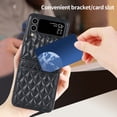 thumbnail image 5 of ELEHOLD for Samsung Galaxy Z Flip 4 Case, Luxury Soft PU Leather Credit Card Holder Hinge Protection Women Girls Shockproof Protective Case with Strap,Black, 5 of 6