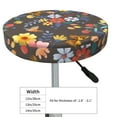thumbnail image 4 of Naloa Colorful Flowers with Butterfly Round Bar Stool Cushion Cover 12-14 inch, Fits Kitchen, Office, Restaurant Chairs - 13 inch, 4 of 7