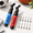 BLUE + RED, variant on Blue + Black Manual Sports Ball Air Pump with Push & Pull System