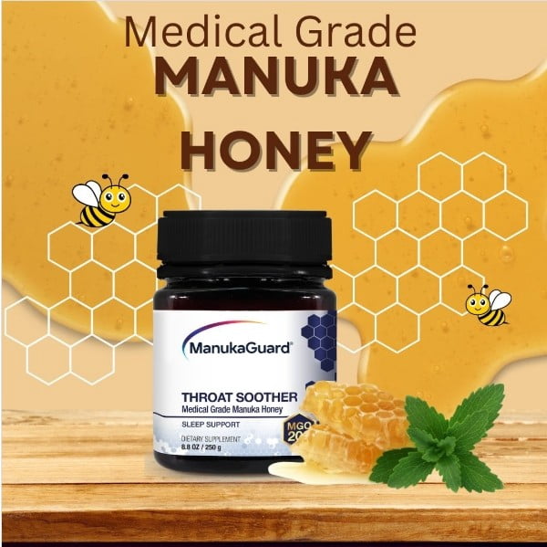 ManukaGuard Medical Grade Manuka Honey, Natural Throat Soother, MGO 200, 8.8 oz
