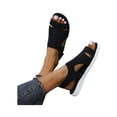 thumbnail image 3 of Willtoo Womens Open Toe Platform Sandals Mesh Hollow Non Slip Elastic Ankle Strappy Comfortable Cushion Wedge Beach Orthopedic Sandals, 3 of 5