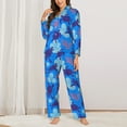 thumbnail image 3 of Disketp Pajamas Set Long Sleeve Sleepwear Womens Button Down Nightwear Pj Sets-Ornamental Turtles, 3 of 9