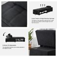thumbnail image 6 of Aukfa 3-in-1 Futon Sofa Bed Chair,Adjustable Reading Lounge Chair with Pillows, Black, 6 of 9