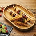 thumbnail image 2 of Tramontina Churrasco BBQ Large Teak Wood Serving Platter Tray, Curved Design for Charcuterie and Snacks, Handcrafted, 2 of 4