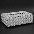 thumbnail image 2 of Caja de pañuelos de cristal Artificial Rectangular, soporte de almacenamiento de papel tisú, decoración del hogar (plata), 2 of 8