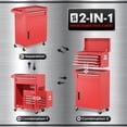 thumbnail image 4 of SUNCROWN 5-Drawer Rolling Tool Chest, Storage Cabinet with Detachable Top Tool Box, Tool Chest with Universal Lockable Wheels, Metal Tool Cart for, Workshop, Barbershop（Red）, 4 of 10
