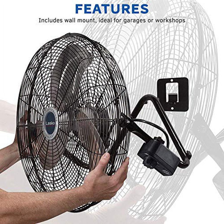 Lasko 2264QM 20-Inch Max Performance High Velocity Floor/Wall mount Fan,  Black - Walmart.com