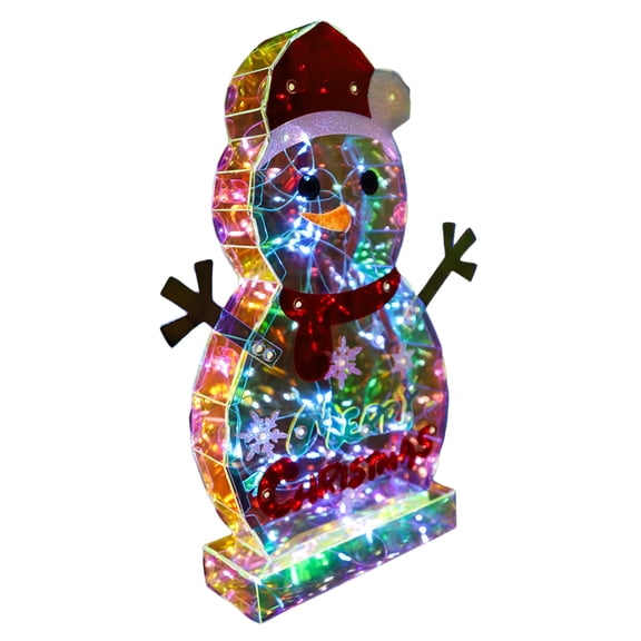 2 Prism shaped Rainbow Snowman Lights,Prism shaped Snowman LED Lights,Halloween Gift Lights for Men and Women,Fun Colorful Night Light Halloween Interior Decoration (Snowman)