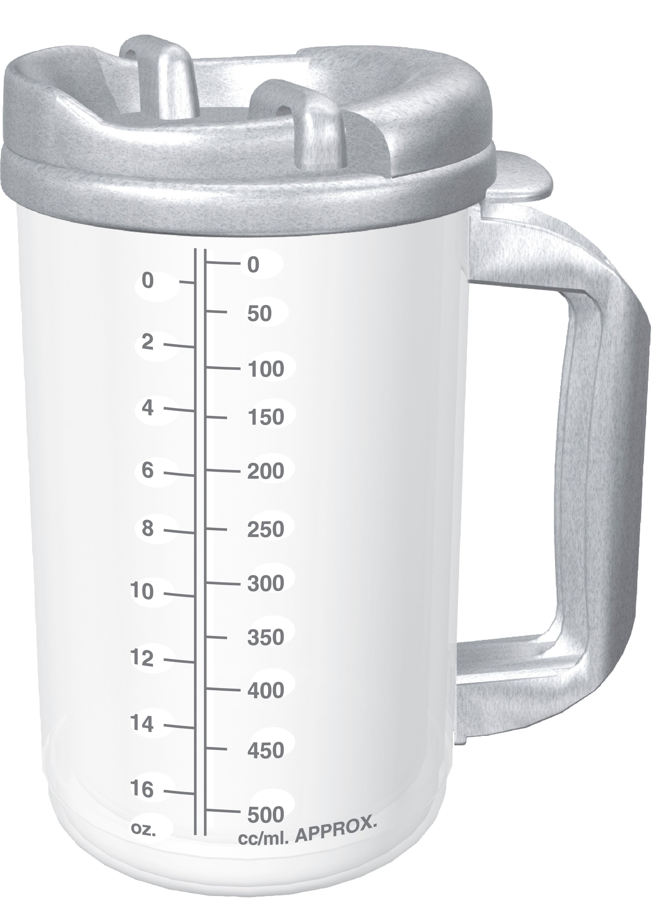 Drinking Mug, 20 oz. Clear Cup / Granite Lid Plastic