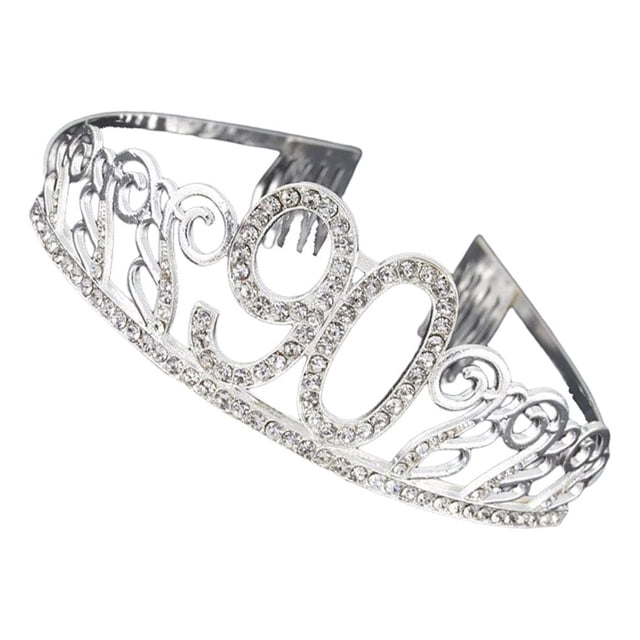 Sonducket Decoración de tocado de cumpleaños, accesorios de peluquería brillantes, adorno de corte de pelo, diadema de celebración para chicas Accesorio para el cabello noventa Sonducket AP011164-18