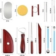 thumbnail image 4 of RYLZX 19Pcs Clay Sculpting Tools, Basic Clay Pottery Carving Tool Kit with Wooden Handles and Tool Bag, 4 of 7