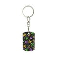 thumbnail image 2 of Uemuo Mardi Gras Carnival4 Pattern Rectangular Metal Keychain - Durable, Stylish, and Personalized Key Ring for Men and Women,Engraved Keychain,Gift Slim Sturdy Keychain, 2 of 7