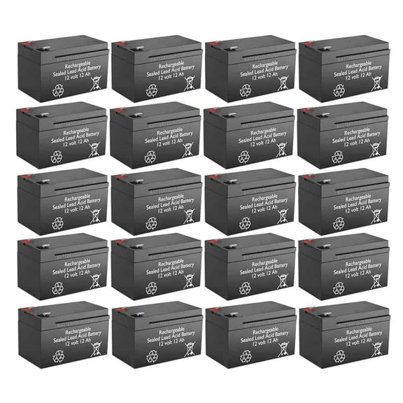 BatteryGuy CSB GPL-12120F2 replacement 12V 12Ah SLA battery - BatteryGuy brand equivalent (rechargeable - qty of 20)