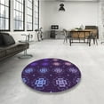 thumbnail image 3 of Ahgly Company Indoor Round Patterned Dark Purple Area Rugs, 7' Round, 3 of 6