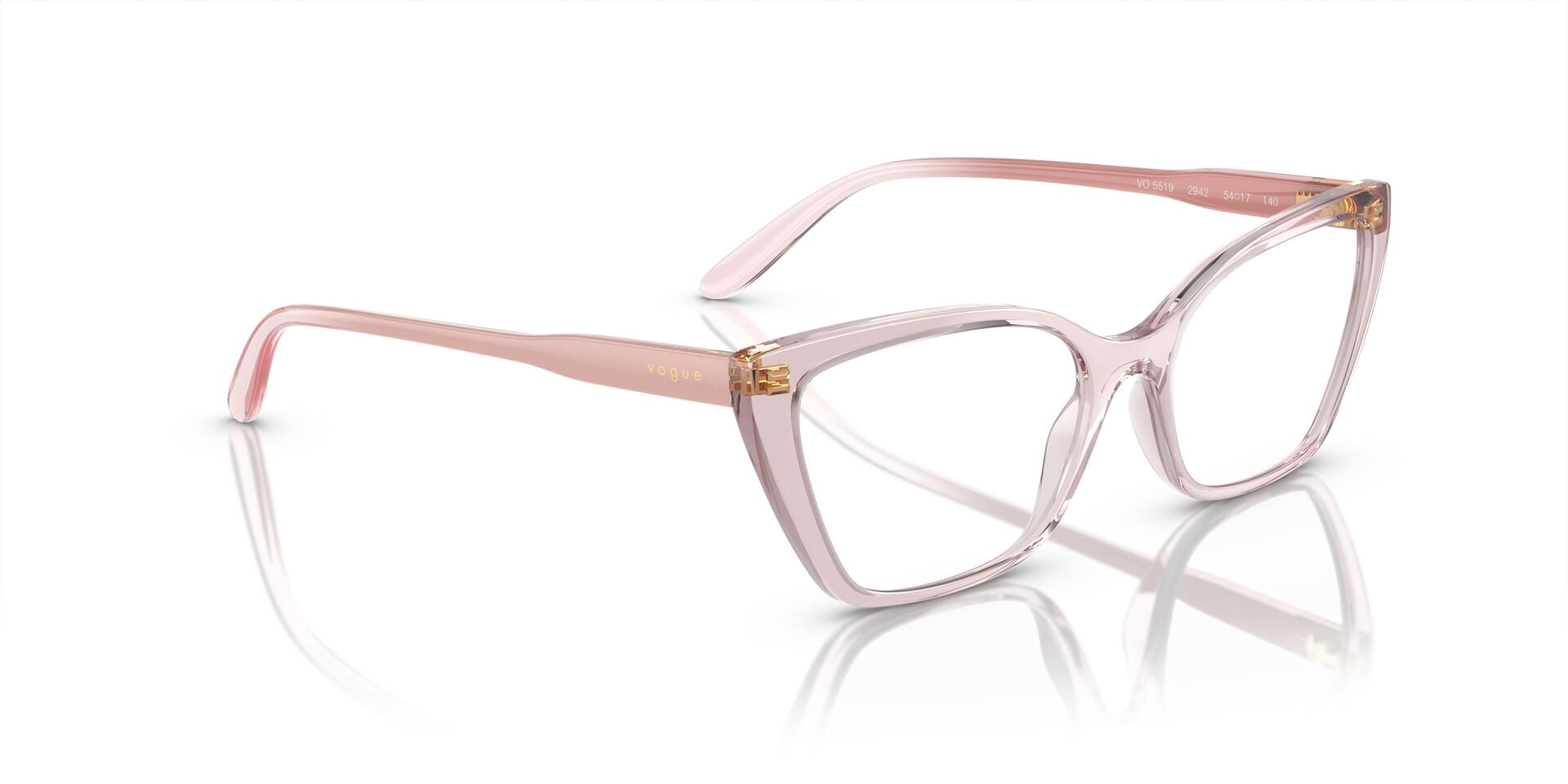 Vogue Women's Size 54 VO5519 Prescription Eyeglasses with Case, Crystal Pink